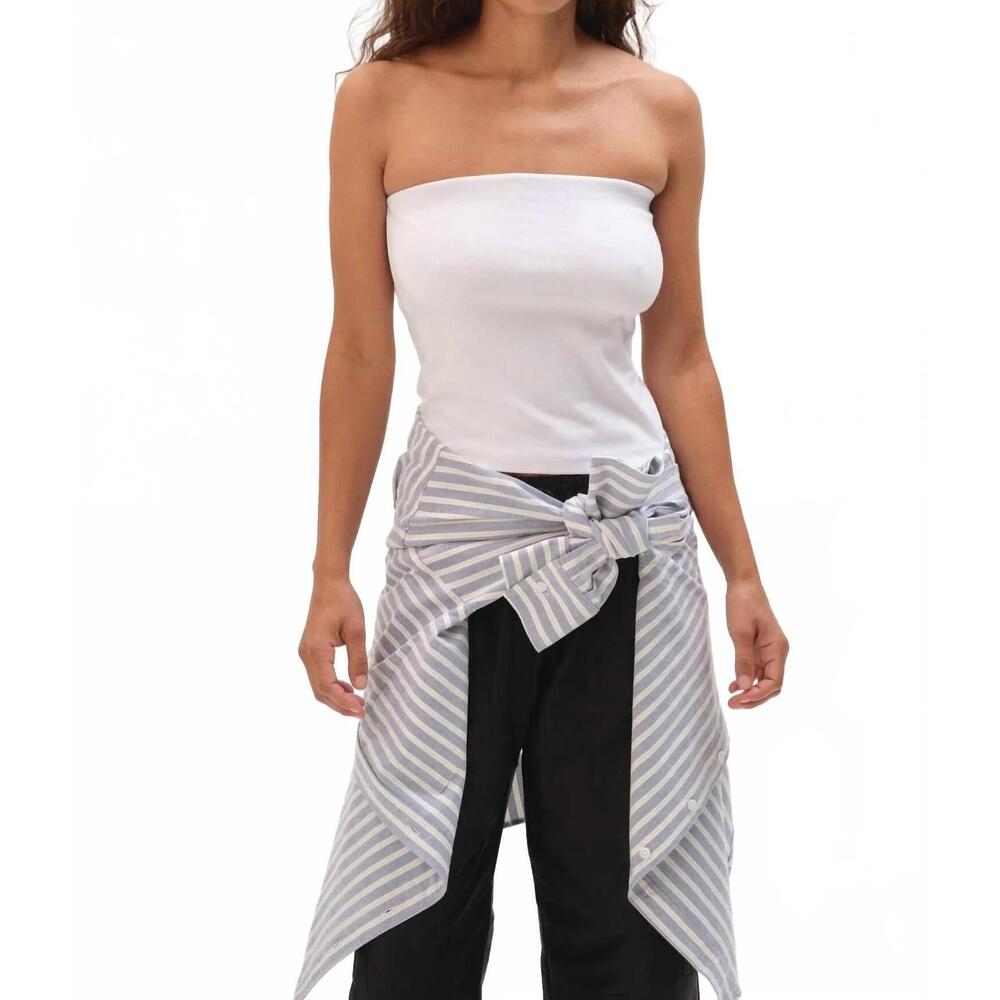NEW DONNI. the baby rib tube top in powder